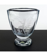 Afors Ice Blue Engraved Footed Oval Vase, Vintage Sigvard Wolff Orrefors... - £139.88 GBP