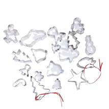 Lot Of  18 Aluminum Metal Cookie Cutters Christmas - £14.20 GBP