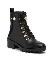 Karl Lagerfeld Paris Women&#39;s Perry Combat &amp; Lace-up Boots NEW IN BOX - £175.83 GBP