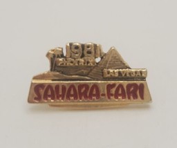 Sahara Fari Phoenix Las Vegas Souvenir Vintage 1981 Goldtone Lapel Hat Pin - $19.60