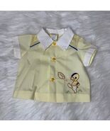 Baby Duck Football Embroidered Shirt 0 3 Months Short Sleeve Collared - $367.12 MXN