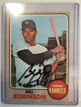 Bill Robinson (d. 2007) Signed Autographed 1968 Topps Baseball Card - New York Y - £15.93 GBP