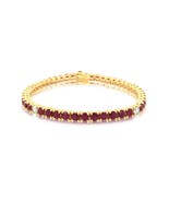 Ruby Tennis Bracelet Silver Gold Anniversary Wedding Gift For Women Mom Men - $217.46 CAD+