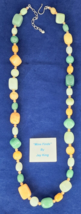 Jay King Mine Finds DTR Green &amp; Orange Beaded 925 Necklace Jade - £149.54 GBP