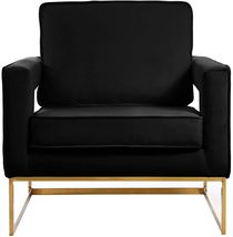 Meridian Furniture Modern | Contemporary Black Velvet Upholstered Accent Chair, - £369.51 GBP