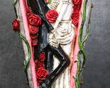 Wedding Bride and Groom Skeletons In Rose Coffin Till Death Do Us Part F... - $45.99