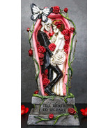 Wedding Bride and Groom Skeletons In Rose Coffin Till Death Do Us Part F... - £36.17 GBP