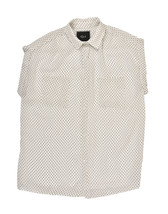 RAILS Womens Shirt Britt Sheer Collared Relaxed Polka Dot Black White Size S - £36.84 GBP