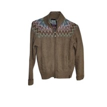 Columbia Knit Sweater Women Size L Ribbed Turtleneck Full Zip Cotton Wool Nylon - £12.96 GBP