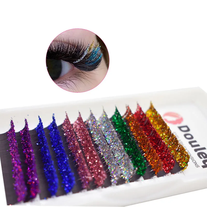 Rs glitter shiny classic lashes colorful individual eyelashes makeup tools party lashes thumb200