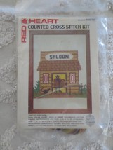 Sealed RED HEART Counted Cross Stitch SALOON Kit #5902-02 - 5&quot; x 7&quot; - $5.94