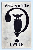 Owl Perched on Question Mark Who&#39;s Your &#39;ittle Owlie 1908 DB Postcard J17 - £12.49 GBP