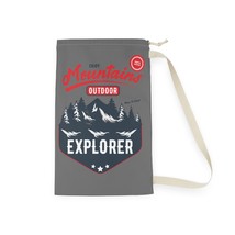 Personalized Laundry Bag with &quot;Mountains Outdoor Explorer&quot; Print, Durable Spun P - £25.11 GBP+