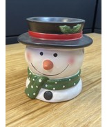 Vintage Yankee Candle Votive Candle Holder Christmas Xmas Snowman KG JD - $24.75