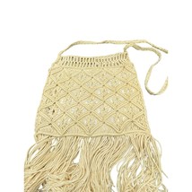 Vintage Macrame Fringe Crossbody / shoulder bag purse - £22.83 GBP