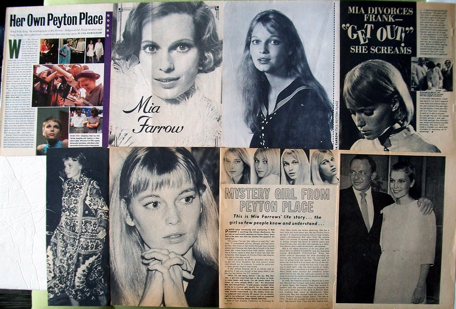 MIA FARROW ~ 27 Color and B&amp;W Clippings, Articles, PIN-UPS from 1964-197... - $7.52