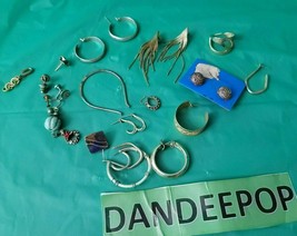 21 Piece Vintage Earrings and Parts Criterion Hong Kong Silver Gold Jewelry - £15.47 GBP