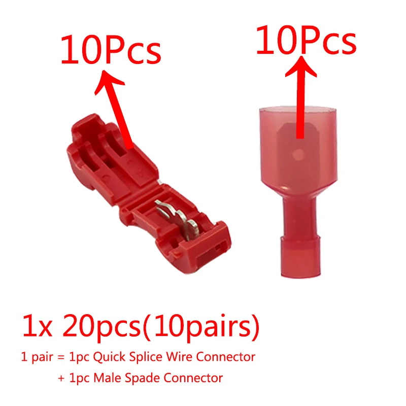 20/40Pcs T-Tap Wire Connectors Quick Electrical Cable Connectors Snap Splice Loc - £128.02 GBP