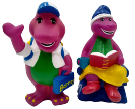 Vtg 90&#39;s Barney The Purple Dinosaur PVC  Piggy Banks Story Time &amp; Back to School - £9.82 GBP