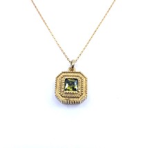 Women&#39;s Cable Chain Sterling Silver 925 Necklace Princess Peridot - $40.32
