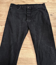 Levi&#39;s 501 Mens Button Fly Straight Leg Denim Jeans Black 42x34(32) - $55.00