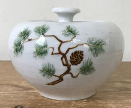 Vtg Omega China Japanese Rainier Pine White Porcelain Sugar Pot Dish - £799.35 GBP