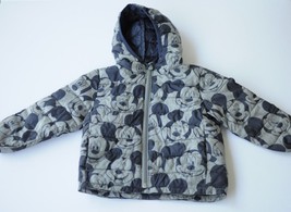 GAP Baby Disney Mickey Mouse Lightweight Puffer Jacket Coat Blue Gray Size 3  - £14.43 GBP