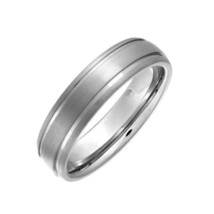 Theia Titanium Court Matt Grooved 6mm Ring - Size Q  - $64.00