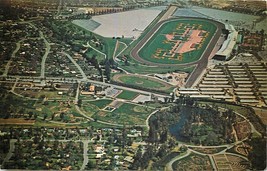 Chrome Postcard CA K364 Aerial Santa Anita Race Track Arcadia County Arboretum - $3.47