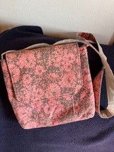 Very Nice Handmade Pink &amp; Taupe Floral Slightly Padded Shoulder Bag Purs... - £10.42 GBP