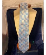 Paul Smith Men&#39;s Classic Necktie Excellence Blue / Silver Geo Squares New - £33.10 GBP