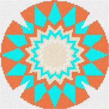 Pepita needlepoint kit: Yarmulka Star Coral Aqua, 7&quot; x 7&quot; - £37.52 GBP+