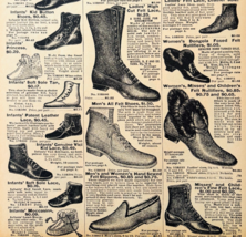 1901 Women&#39;s Men&#39;s Shoes Reproduction Advertisement Sears Footwear DWV12B - €17,11 EUR