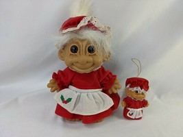 Russ Troll Mrs Claus Doll Ornament Lot Hard Body - $16.95