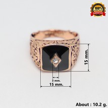 Elvis Presley Wedding Ring Carved Pattern Rose Gold Diamound Simulation S7-11 - £19.65 GBP