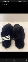 New JENNI Women&#39;s Faux-Fur Solid Crossband Slippers Size Small 5-6 - £9.91 GBP