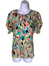 Trina Turk Recreation Size XS Athletic Top Abstract Colorful Print Mesh ... - £11.14 GBP