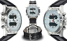 NEW Stuka Men&#39;s Aviator Watch Analog-Digital Watch Stainless Steel Ana-Digi - £39.10 GBP