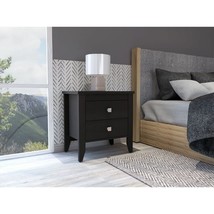 FM FURNITURE Breeze Four-Legged Modern Bedroom Nightstand, with Two Drawers - Wh - £94.26 GBP+