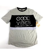 Brook Laundry &quot;Good Vibes&quot; Raised Letters Gray Black And Silver T-Shirt ... - £13.28 GBP