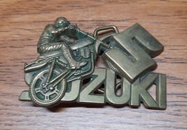 Used Vintage 1980 Suzuki Motorcycle Baron Solid Brass Belt Buckle 6190 - £19.65 GBP