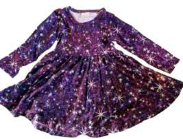 Purple Star Galaxy Swirly Dress - Size XS 12-18m - £8.00 GBP
