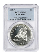 1995-P $1 Civil War PCGS MS69 - £40.56 GBP