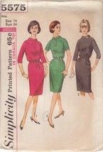 Simplicity 5575 Size 14 Vintage Pattern Misses&#39; Dress In 3 Variations - £2.39 GBP