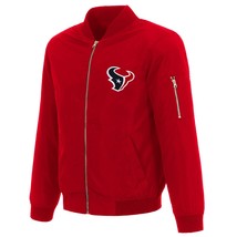 NFL Houston Texans Lightweight Nylon Bomber  Jacket Embroidered Logo  Red - £96.14 GBP