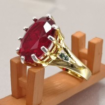 DreamCarnival1989 Big Lovely Red Zircon Solitaire Wedding Rings for Woman Delica - £17.75 GBP