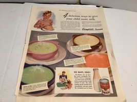 1942 Campbell&#39;s Tomato Soup Vintage Print Ad 10&quot;x13&quot; kitchen wall decor retro ad - £6.38 GBP