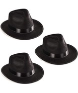 Funny Party Hats Black Fedora Gangster Hat Costume, One size - Set of 3 ... - $22.24