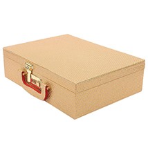 Handmade Wooden Bangle Storage Box Gold Case With Lock System Four Rods - £37.41 GBP