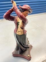 Vintage Women golfer wooden statue Approx 28in - $130.54